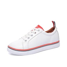2017 Spring New Brand Women Fashion White Flat Shoes High Quality PU Material Star Shoes Breathable Soft Female Lace-Up Shoes