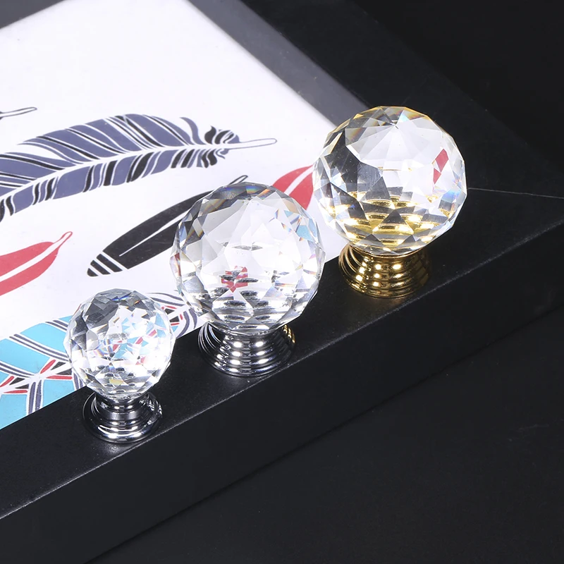 NAIERDI Colorful Crystal Glass Knobs Cabinet Handles Crystal Ball Cupboard Pulls Drawer Knobs Kitchen Furniture Handle