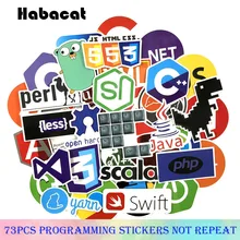 73Pcs/Pack Programming Graffiti Stickers Java Psh C+ For Motorcycle Skateboard Notebook Luggage Laptop Bicycle