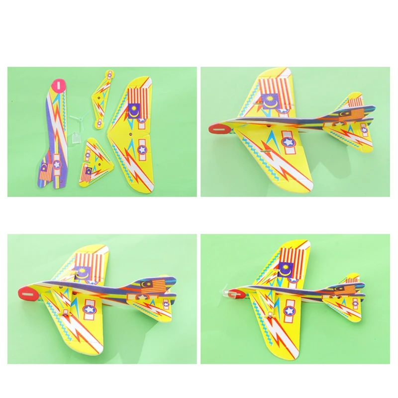 DIY волшебный круглый боевой самолет foam paper самолет открытый креативная детская игрушка модель ручной бросок Летающий планер игрушки-самолеты