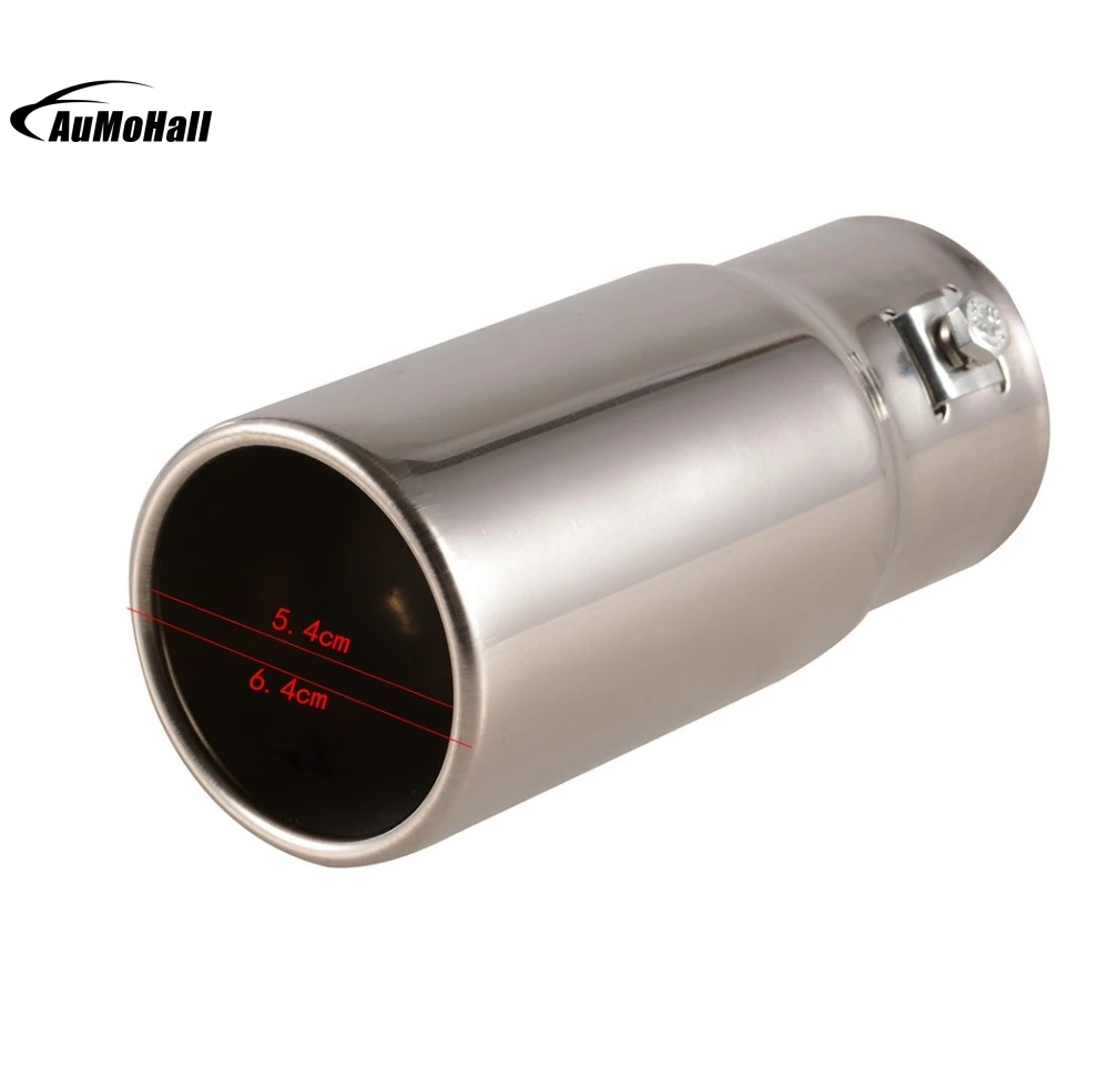 Car Styling Car Stainless Steel Chrome Round Tail Muffler Tip Pipe ...