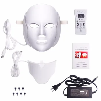 

Led Mask Photon Electric LED Facial Mask 7 Colors Led with Neck Skin Rejuvenation Anti Wrinkle Acne Photon Therapy Salon tool