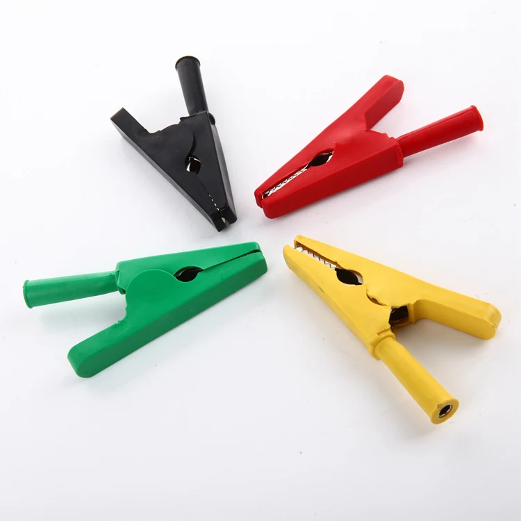 Free shipping 10pc 82mm Crocodile Clamp Power Clip 4mm hole Alligator