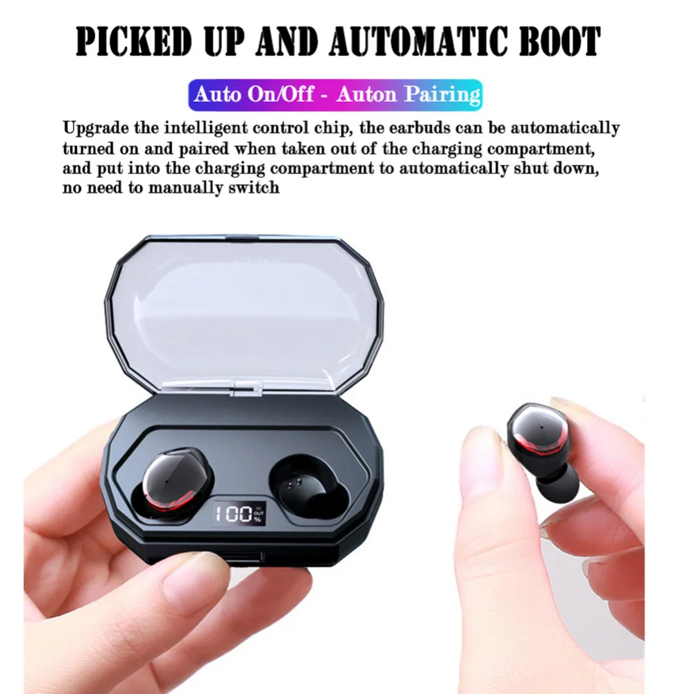 SZMUGUA TWS Bluetooth 5.0 Wireless Earbuds Earphone Smart Noise Cancelling Stereo HIFI Sound Headset 2000mAh Waterproof Headset