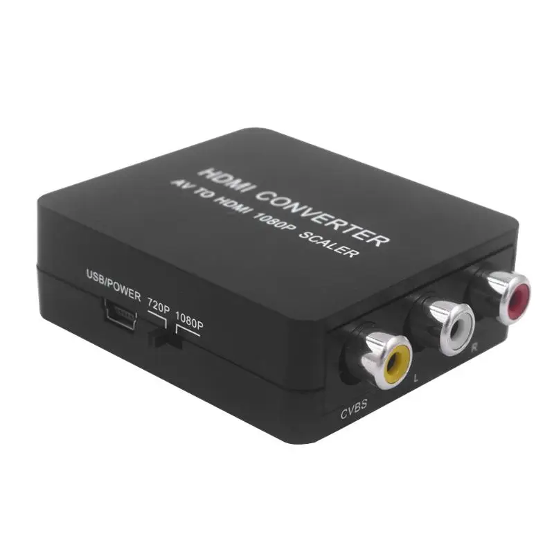 

1080P RCA To HDMI Converter AV/CVBS RCA Port Composite to HDMI Output Video Converter Adapter with USB Cable