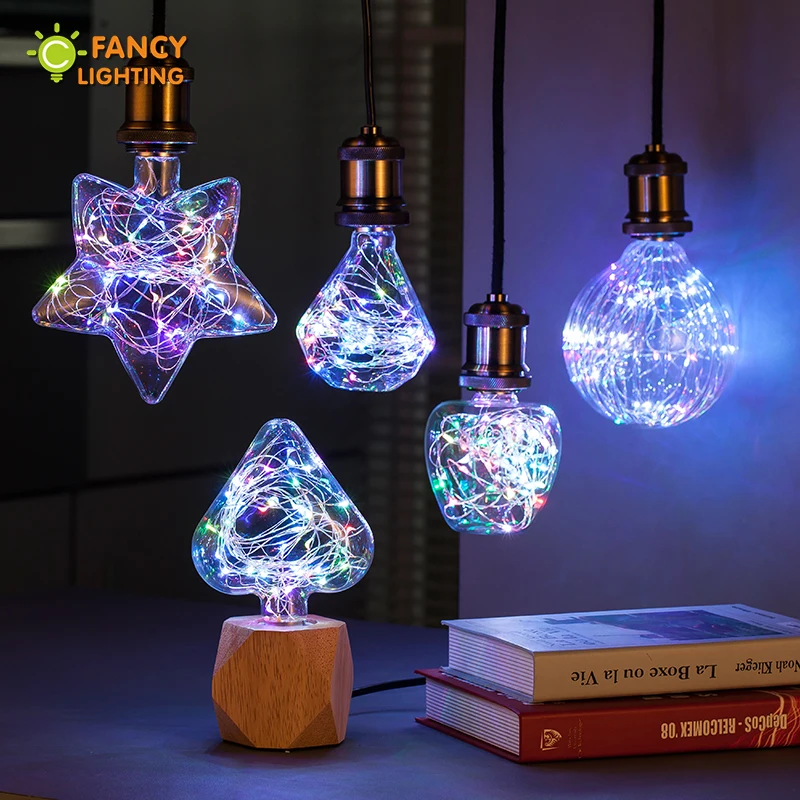 Светодиодный светильник со звездой сердцем бриллиантом RGB E27 110 В 220 В|led lamp e27 3w|led
