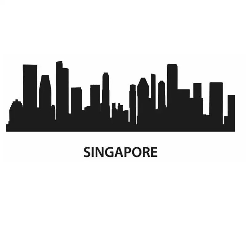 DCTAL SINGAPORE City Decal Landmark Skyline Wall Stickers Sketch Decals