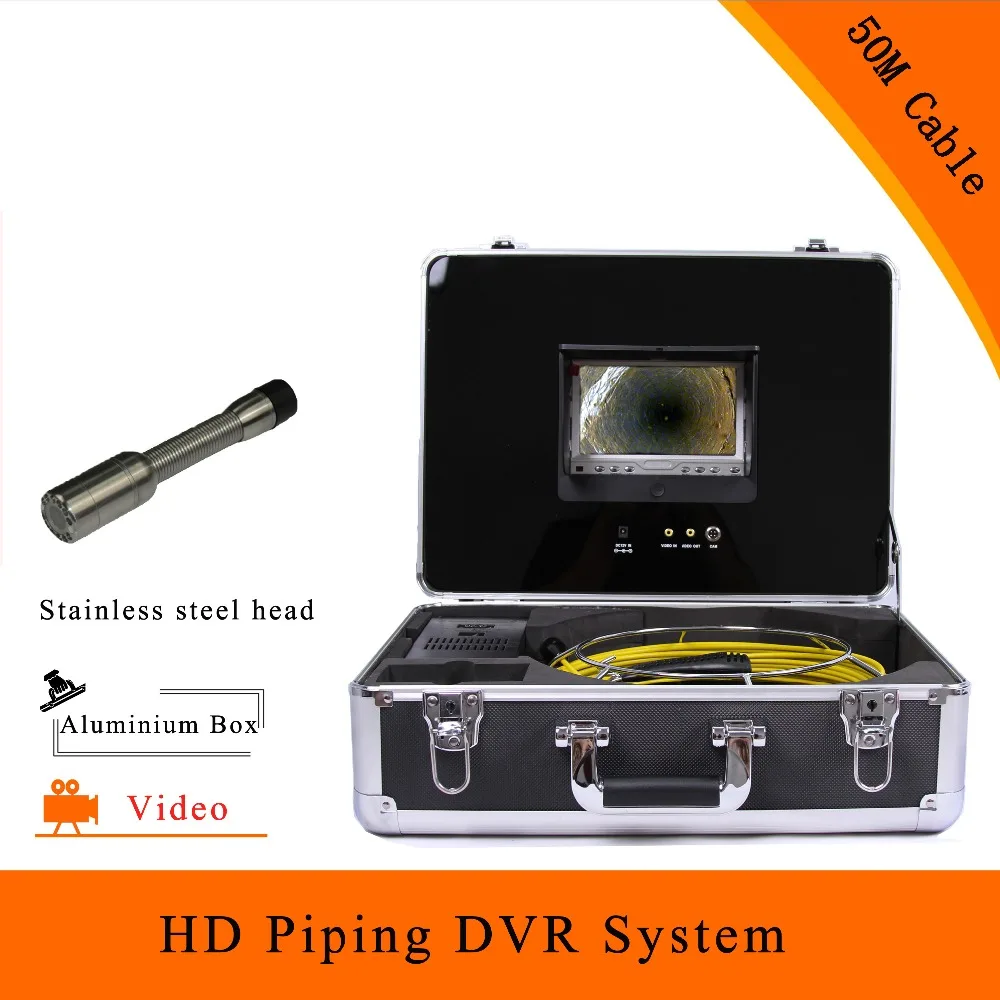 1 set Pipeline System Sewer Inspection Camera DVR HD 1100TVL line 7 Inch color display