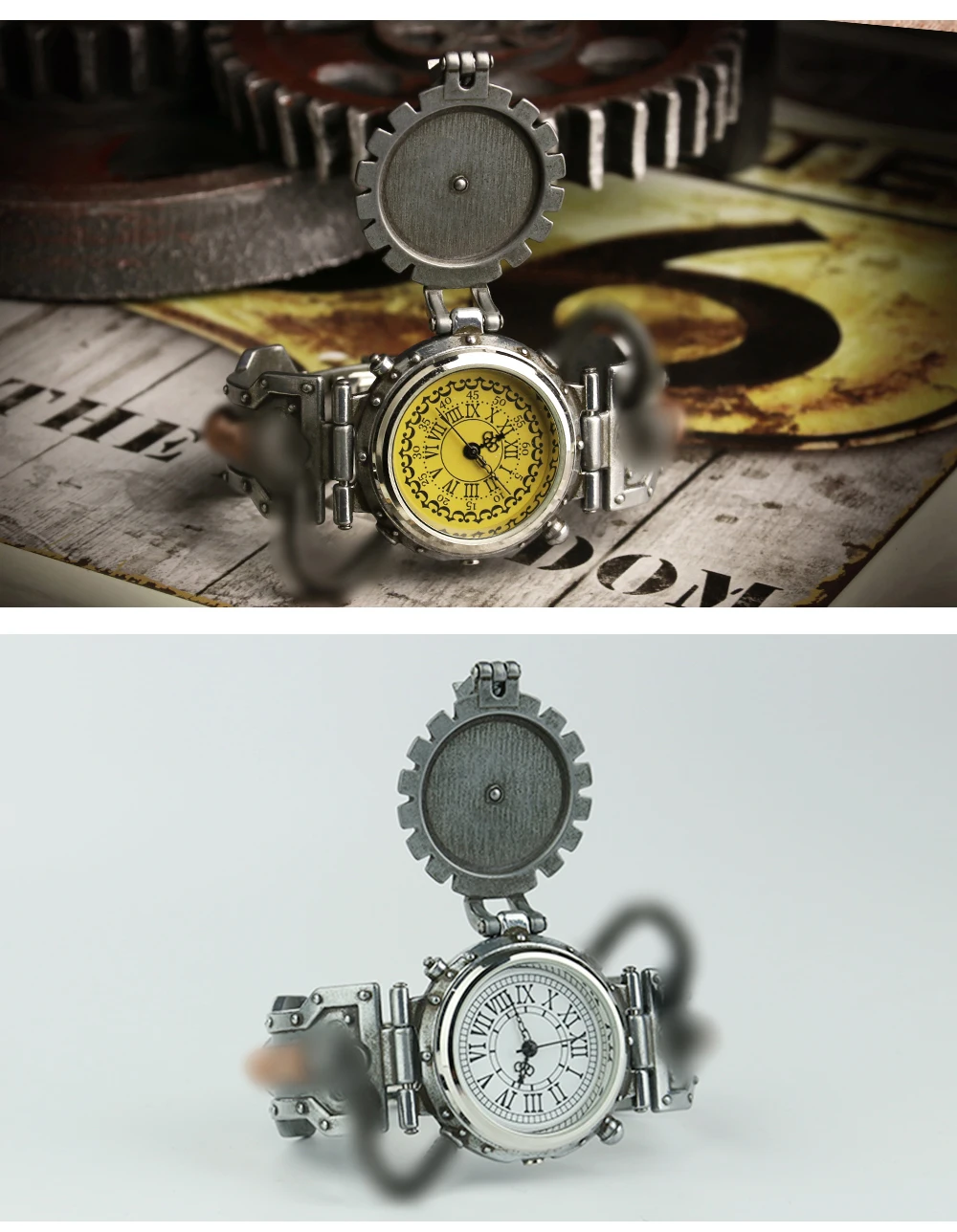 Панк мода унисекс для мужчин женщин стимпанк часы костюм уникальные серебряные механические часы косплей 3D металлические часы