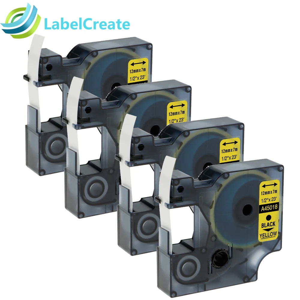 Buy 4 Packs Compatible DYMO D1 Label Tapes 12mm 45018