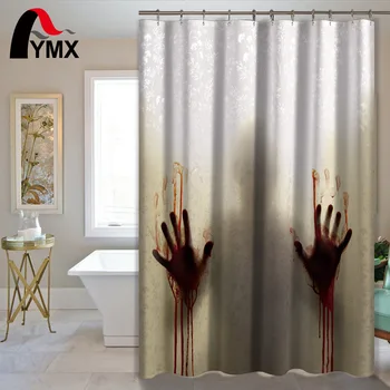 

Horror Waterproof Shower Curtain Bathroom Curtain Polyester with 12 Hooks Bath Shower Creative Halloween Products Home Decor