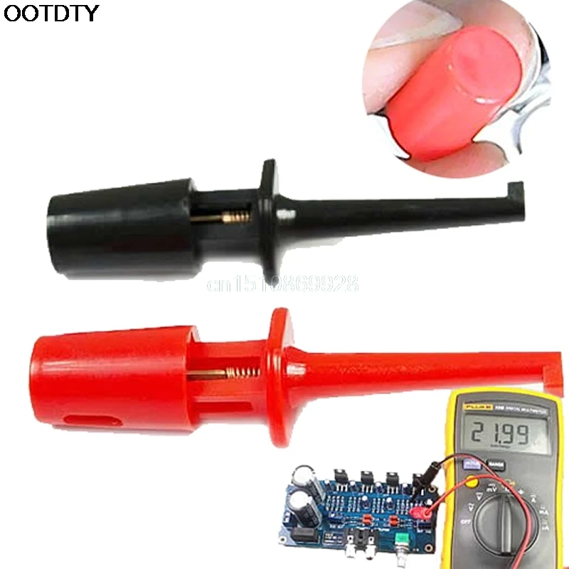 

4pairs/lot Multimeter Single Hook Clip Mini Grabber Test Probe For Multimeter