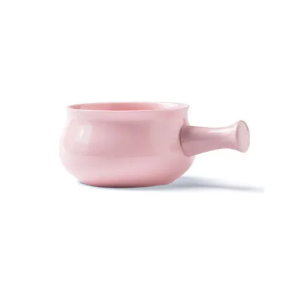 ANTOWALL, индивидуальная чаша для лапши, чаша для завтрака, 700 мл, чаша для супа, милые карамельные цвета, домашняя керамическая посуда, чаша с ручкой - Цвет: pink