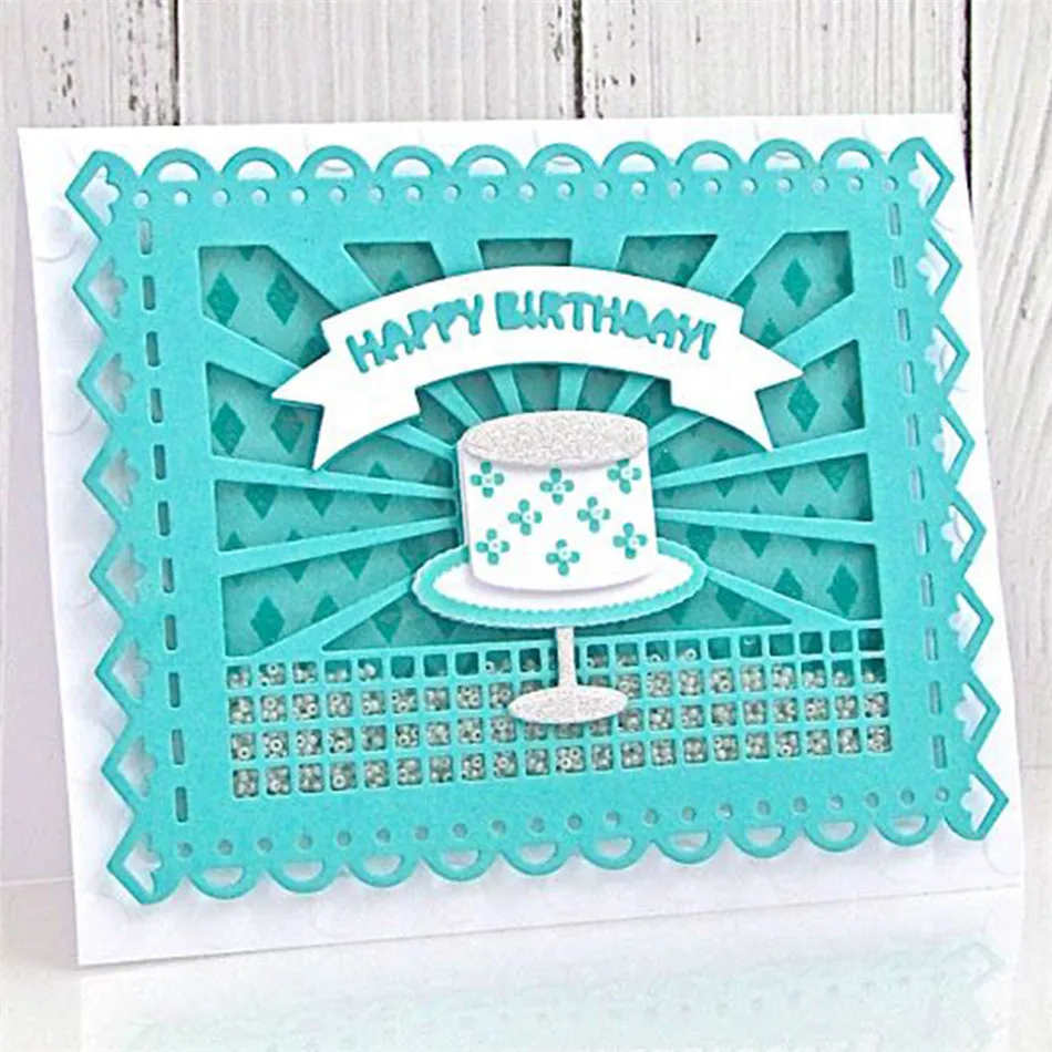 

Naifumodo Birthday Cake Banner Scrapbooking Metal Cutting Dies for Cards Making 2019 Embossing Stencil Album