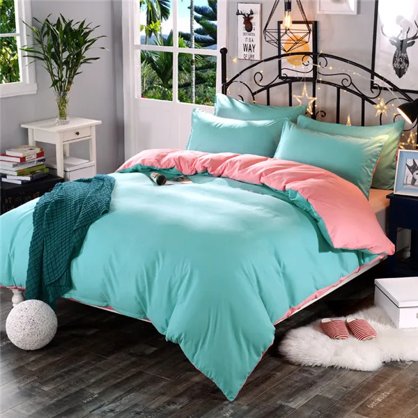 1pcs Cotton Blend Duvet Cover Solid Color Reactive Printing Comforter