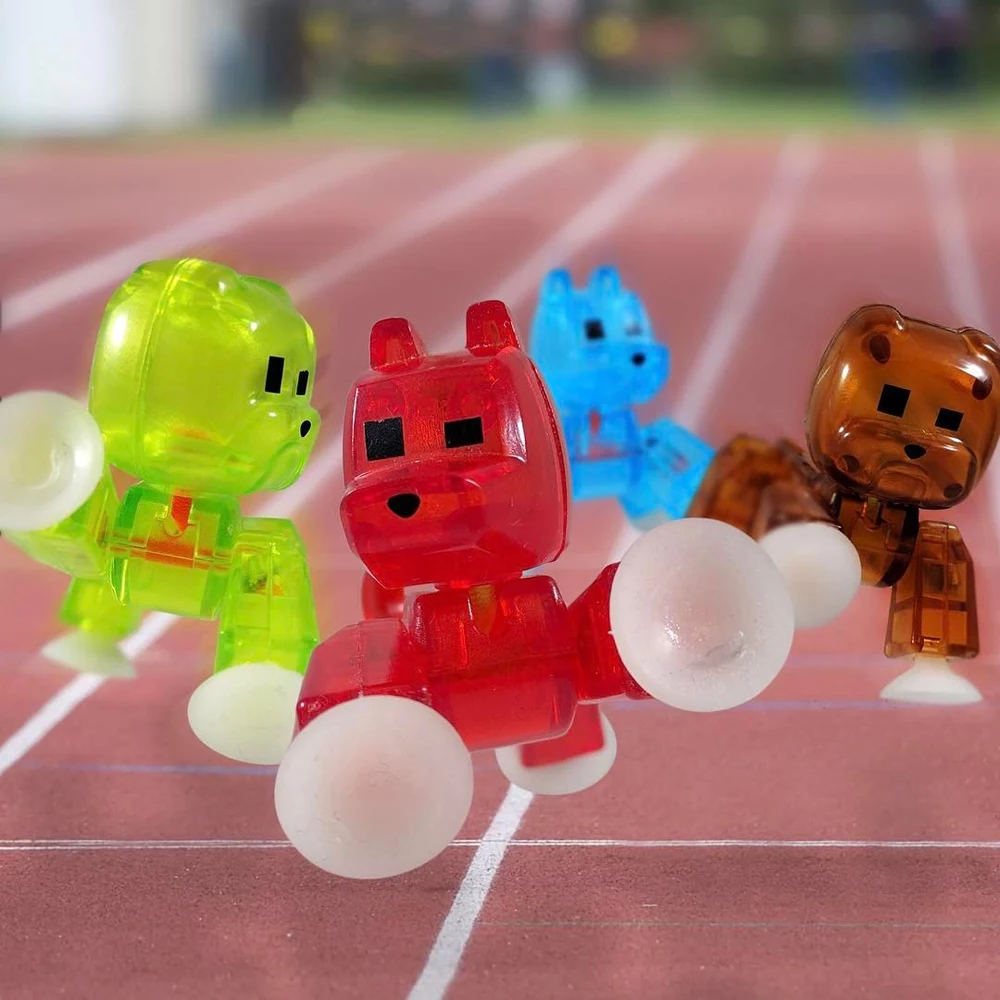 

50pcs 2018 6cm LIDL Bonstiks sucker robot animal toy PVC Cartoon Animal Figures Mini Cup model d11
