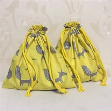 YILE хлопок саржа Шнурок Путешествия Сортировка Органайзер сумка вечерние подарочные сумки серый лиса желтый база 8507-5