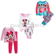 Crianças meninos meninas crianças Conjuntos de Roupas de Minnie Mouse ternos 2 pcs sleepwear de manga comprida dos desenhos animados pijamas(China)
