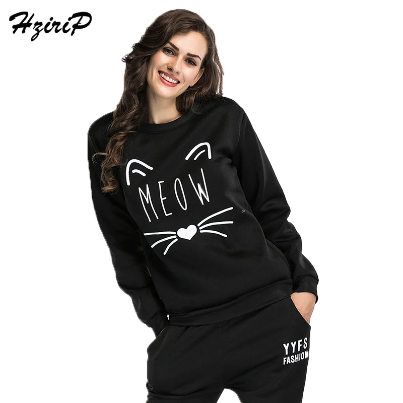 HziriP 2017 Autumn New Arrival Cat Printed Loose
