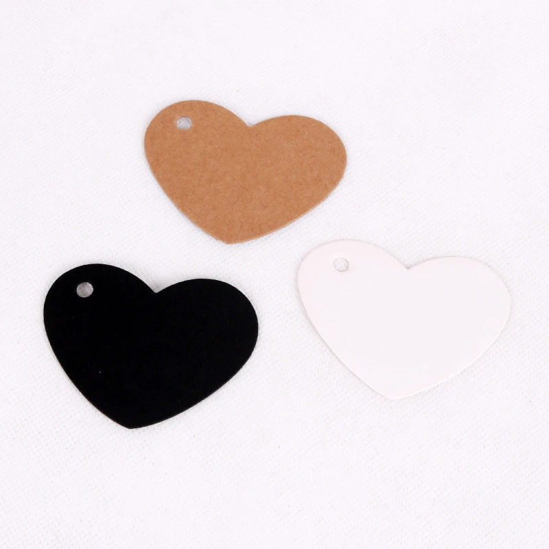 

Free Shipping 100Pcs/lot Heart Shape Blank Kraft Paper Hang Tags for Wedding Birthday Party Decoration Label Price Gift Card