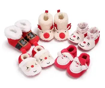 

Newborn baby Christmas gift first walker boots Lovely toddler girls and boys baby shoes winter keep warm boot soft bottom