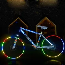 Reflective Stickers Motorcycle Bicycle Reflector Bike Cycling Security Wheel Rim Decal Tape Fluorescent Waterproof 1cm*8m *10