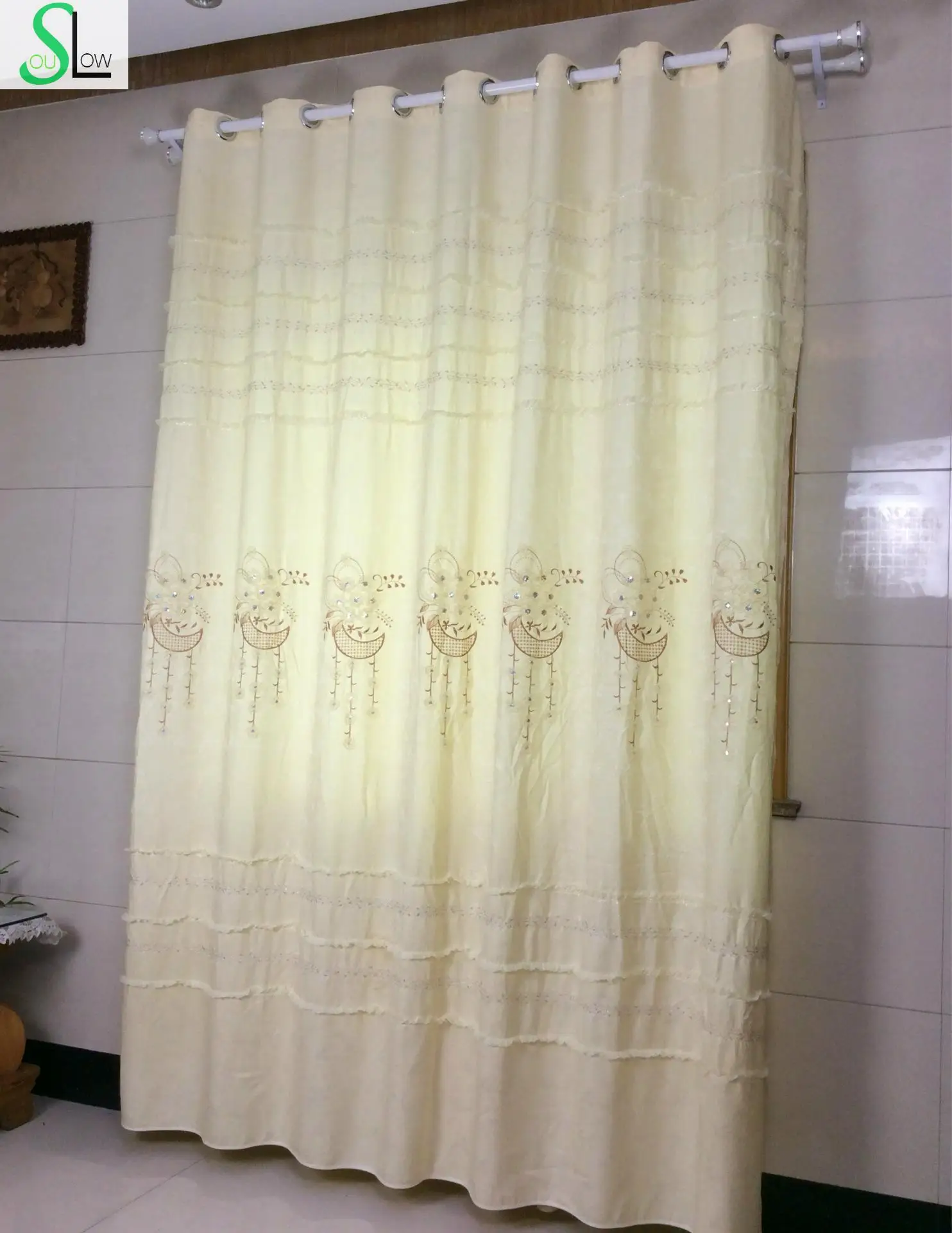 Slow Soul Moon Little Grape Embroidered Europe Curtains Cortinas