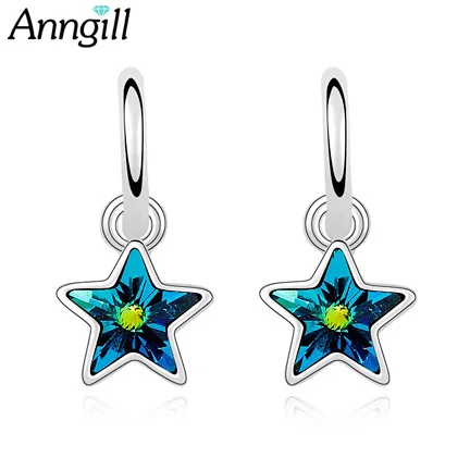 

ANNGILL Women Stud Earrings Crystals from Swarovski Cute Star Jewelry Earring Brincos De Prata Birthday Gifts Wholesale