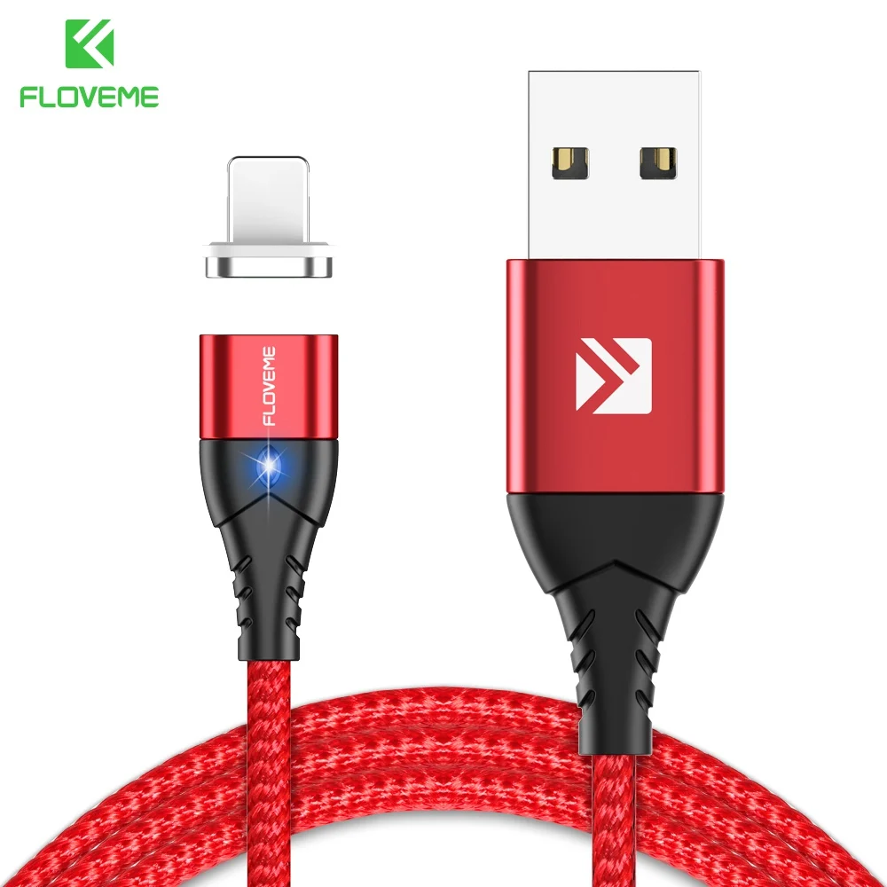 Магнитный кабель FLOVEME 3A для быстрой зарядки Micro usb type-C для iPhone 11 Pro XR Max samsung IOS, магнитный usb-кабель для зарядки и передачи данных - Цвет: Red