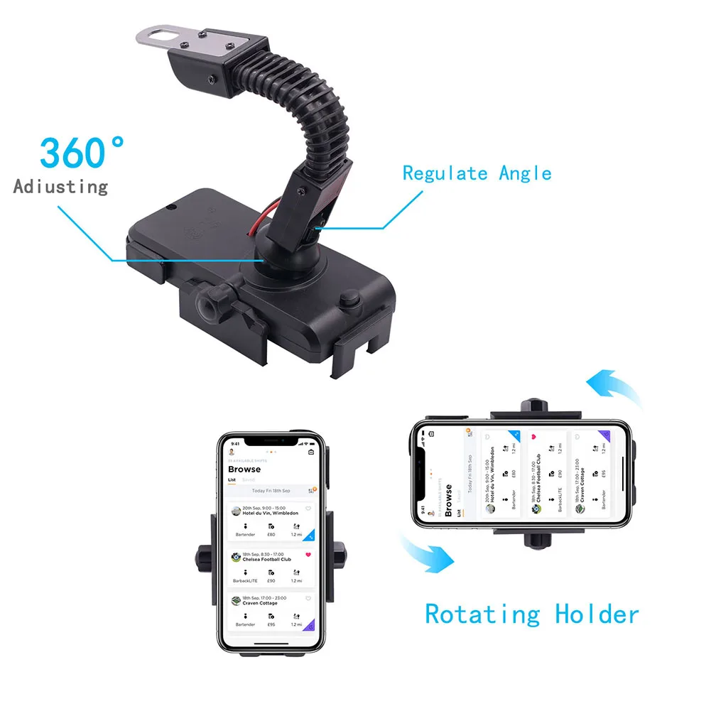 Телескопическая CS-7901A1 мотоцикл телефон Qi быстрая зарядка беспроводное зарядное устройство кронштейн держатель