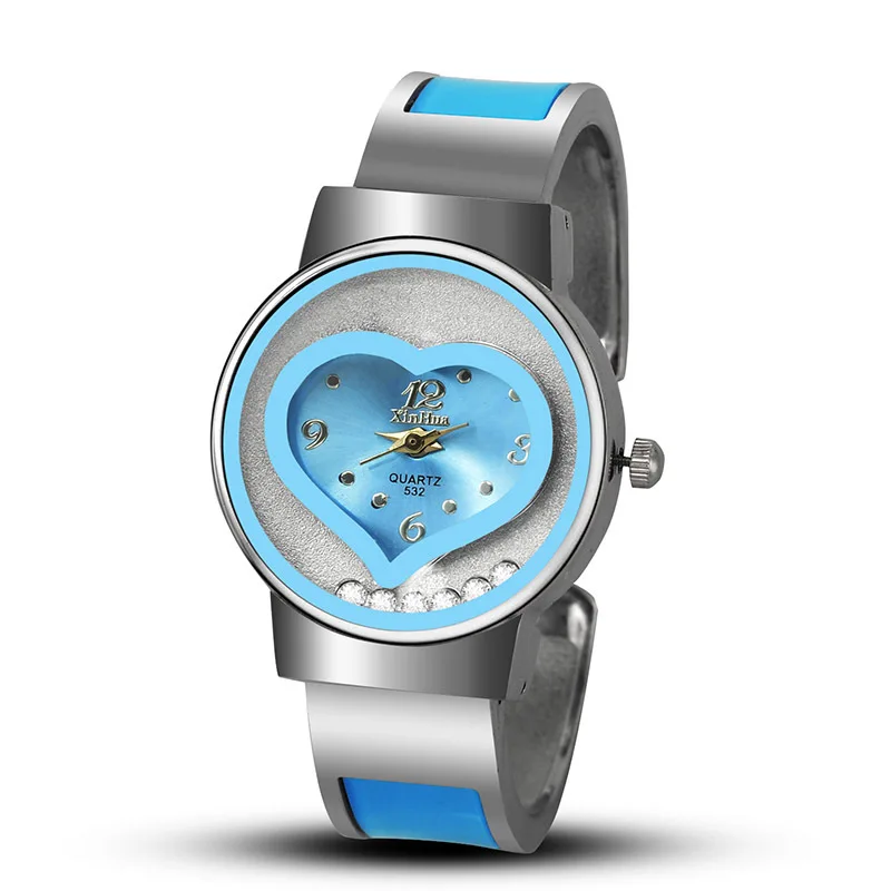 Модный браслет манжета часы женские часы Синьхуа браслет часы модные повседневное кварцевые часы reloj mujer montre femme