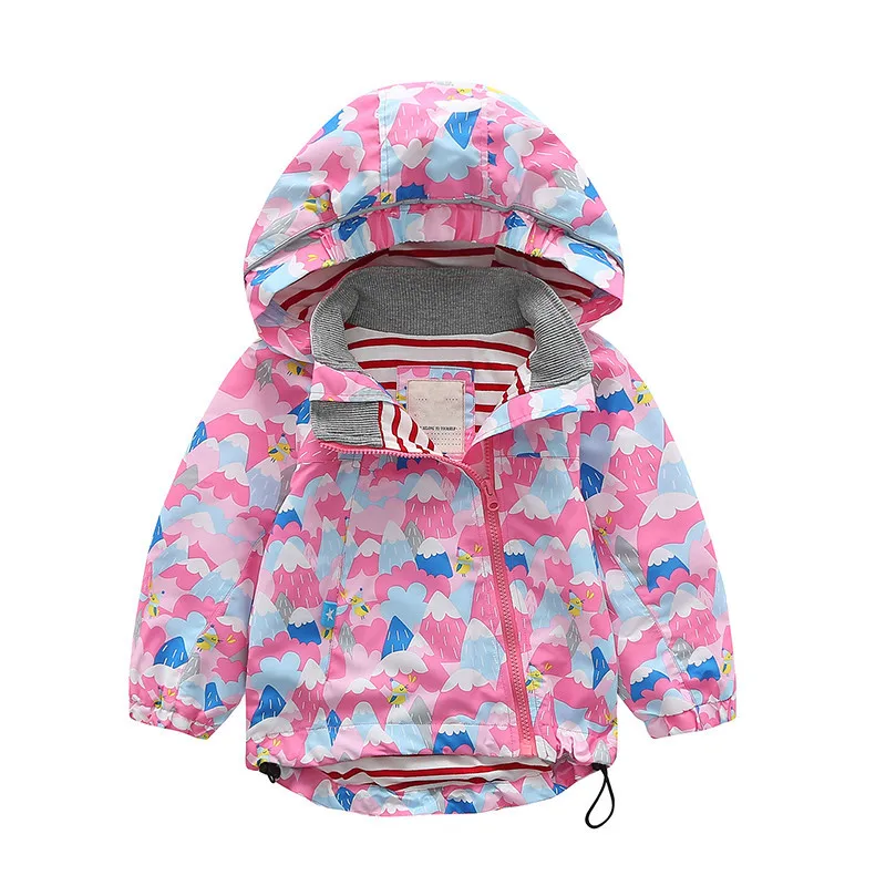 

Spring Boys Girls Jackets Kids Windbreaker Baby Boy Raincoat Outerwear Children Clothes Long Sleeve Fashion For Girls Coat J1075