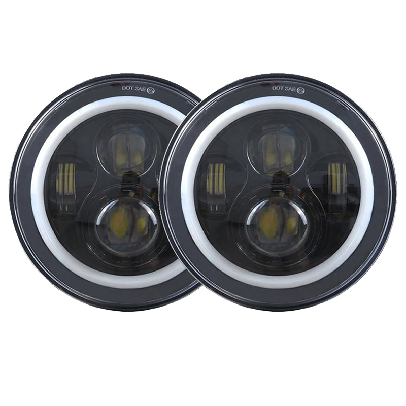 

7inch LED Headlight Bulb Angle Eye DRL Car Led Driving Light 12v For Jeep Wrangler Land Rover Defender 4x4 off-road