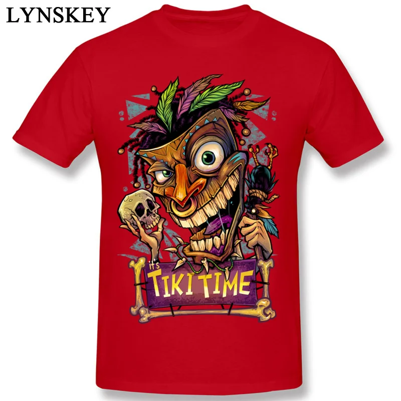 Design Tops T Shirt Fashion Round Neck Short Sleeve Tiki Man Cotton Fabric Men T-shirts Family Summer/Autumn Tee Shirt red