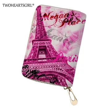 

Twoheartsgirl Credit Card Holder for Women Eiffel Tower Prints ID Card Holder Card Protection Coin Purse Cardholder Wallet Small