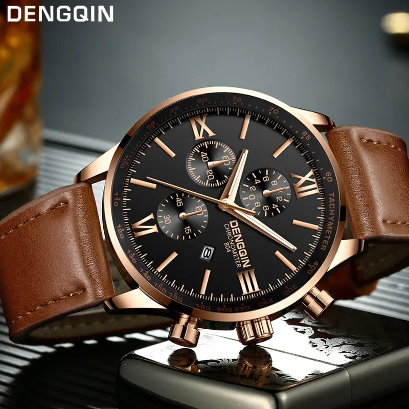 

Watches for Men Business Leather Military Casual Analog Quartz Date Wrist Watch saat erkekler herren uhren reloj de hombre