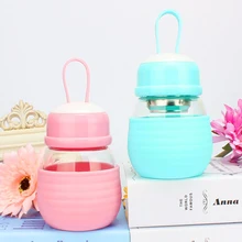 Креативные милые портативные прозрачные бутылки для воды крышка чашки стеклянный фильтр чайные кружки-банки для напитков чайник Copo Duplo прозрачные чашки 50M1054