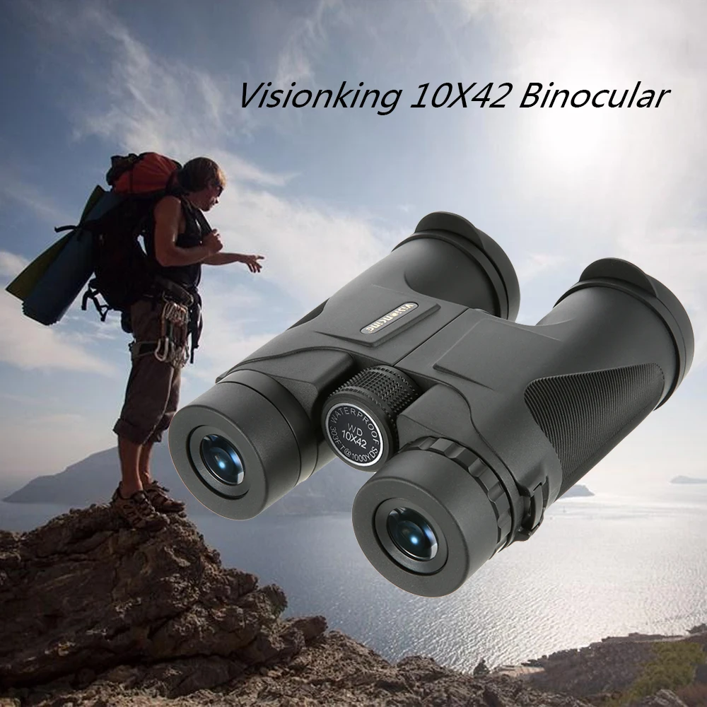 Visionking 10X42 المهنية سقف تليسكوب مزود بمنظار ثنائي الإكتشاف نطاق السفر الصيد التخييم مناظير للماء أحادي