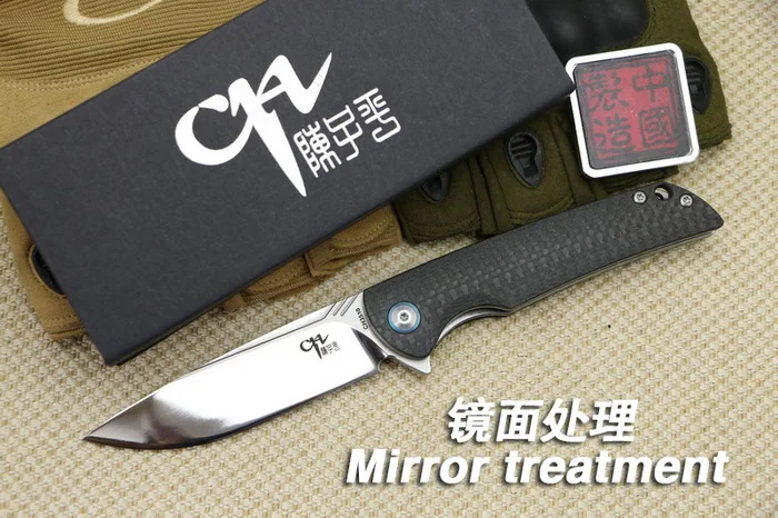 CH VG-10 лезвие 3510 Складной нож керамический шариковый подшипник шайба углеродное волокно ручка выживания нож кемпинг охотничий нож EDC инструмент - Цвет: Mirror treatment