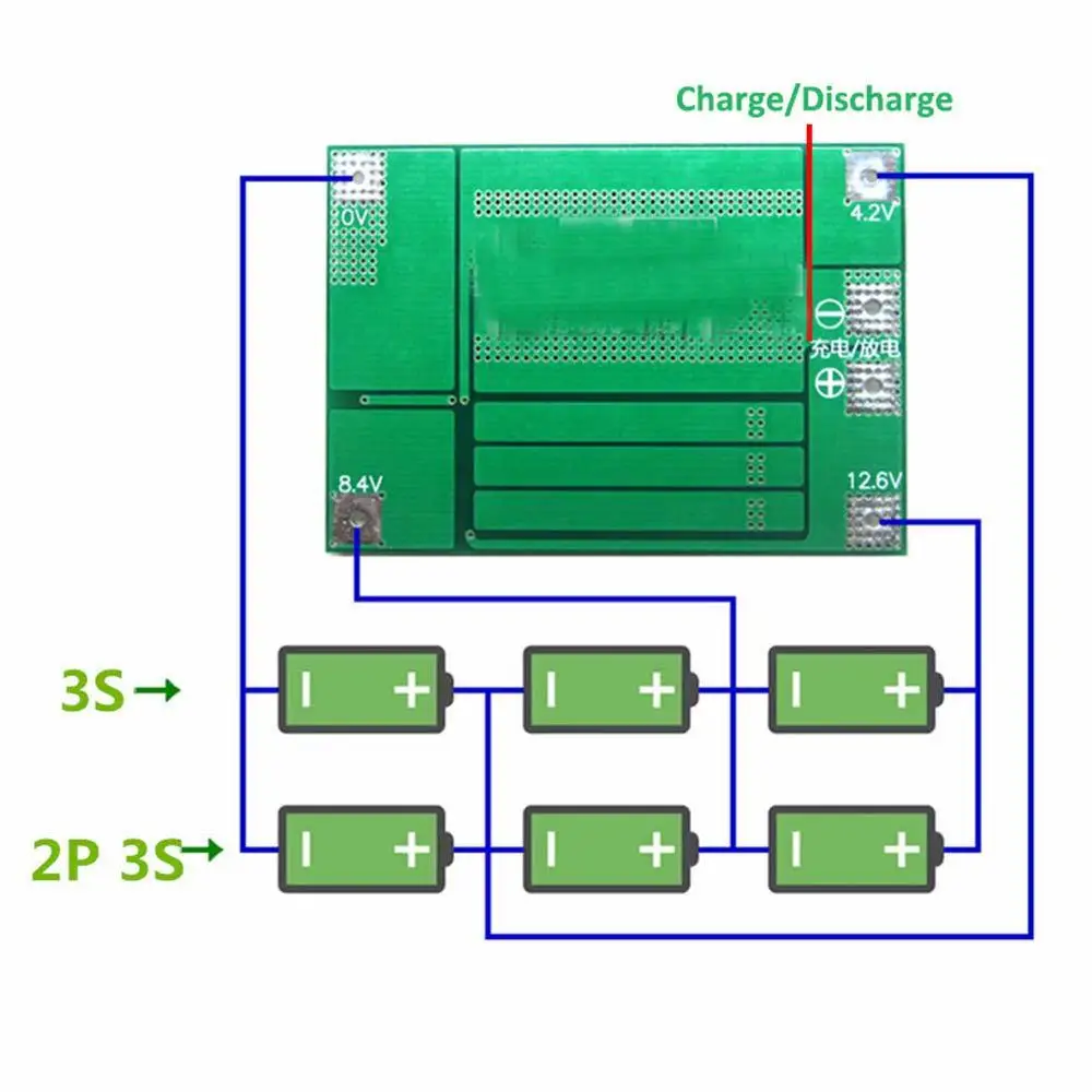 Защитная плата для литиевых батарей Aokin 3S 40A BMS 11,1 V 12,6 V 18650 с улучшенной/сбалансированной версией для сверла 40A ток Diy Kit