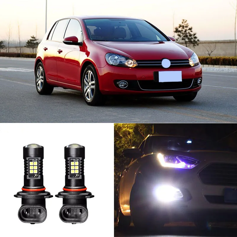 

2x Canbus Type 9005 3030 21SMD LED DRL Daytime Running Fog Lights Bulbs Fit For VW Golf 6 2009-2010