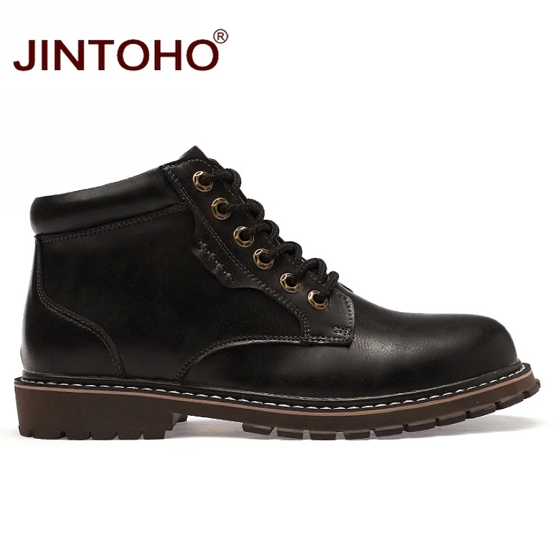 JINTOHO/; мужские ботинки из натуральной кожи; зимние кожаные рабочие ботинки; мужские защитные ботинки; мужские кожаные ботинки; зимняя Рабочая обувь