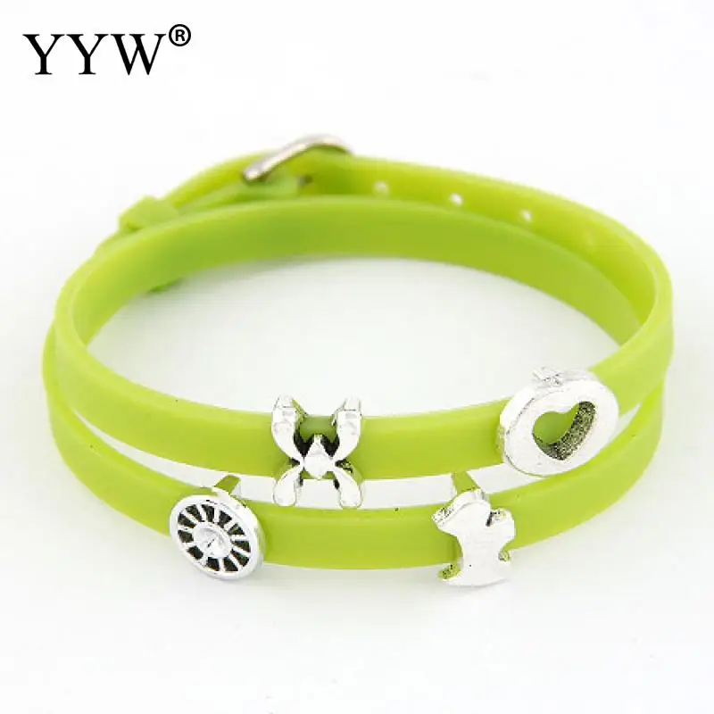 Silicone Bracelets For Women Or Men Silicone heart Charm Bracelets
