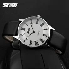 Skmei дамы водонепроницаемый женщина с кожаный браслет relogio masculino эркек коль saati montre femme мужчины часы часы