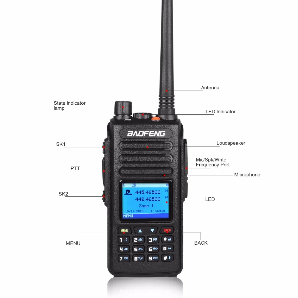 Baofeng dmr DM-1702 gps иди и болтай walkie talkie “иди и запись голоса vhf uhf приемно-передающая радиоустановка UV dual band 136-174& 400-470 МГц цифровое Любительское радио