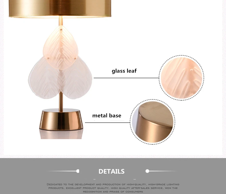 Conduziu a Lâmpada de Mesa para Sala Folha de Vidro Luxo Arte Deco Estar Única Pvc Tons Lâmpada Mesa Estudo Sala Leitura Luz Lamparas 27 mesa para sala estar única folha de
