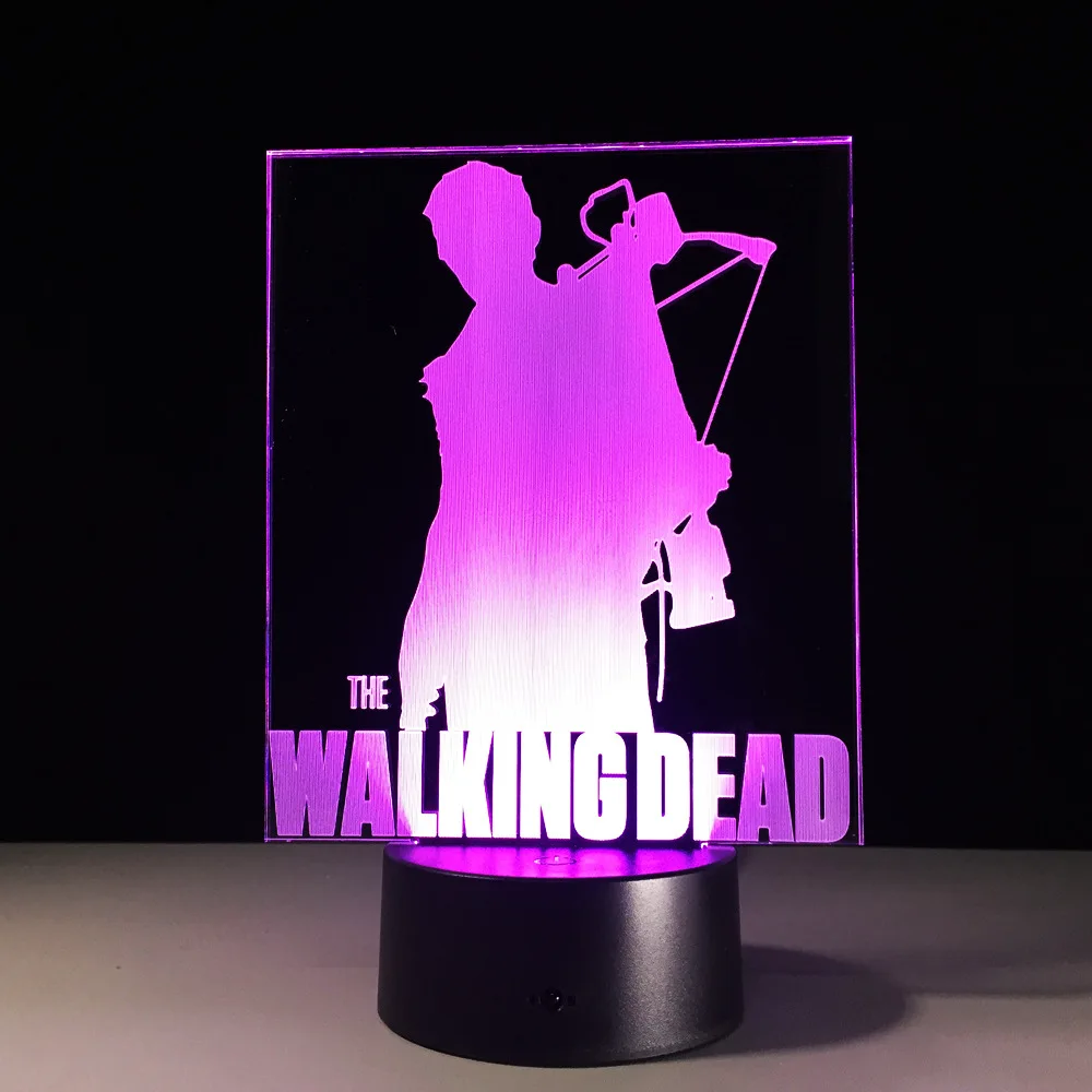 The Walking Dead 3D Декор ночь светодиодная Цвета Изменение Настольная лампа 3D новинка ночник для детского подарка