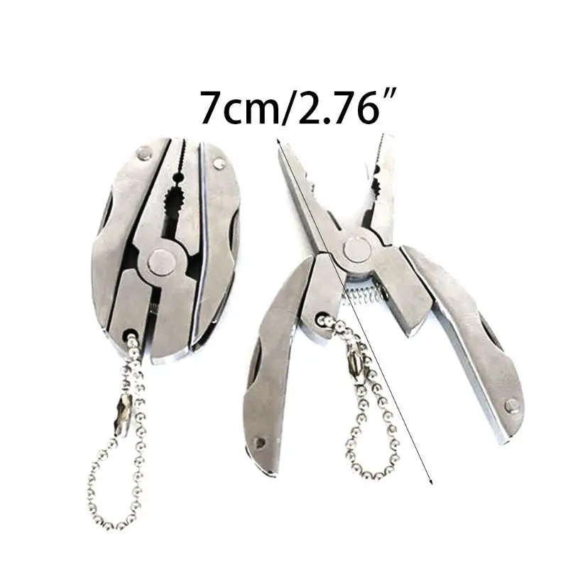 

1 Set Pocket Size Foldable Multi-functional Pliers Outdoor Mini Portable Folding Clamp Keychain Hiking Camping Survive Tool