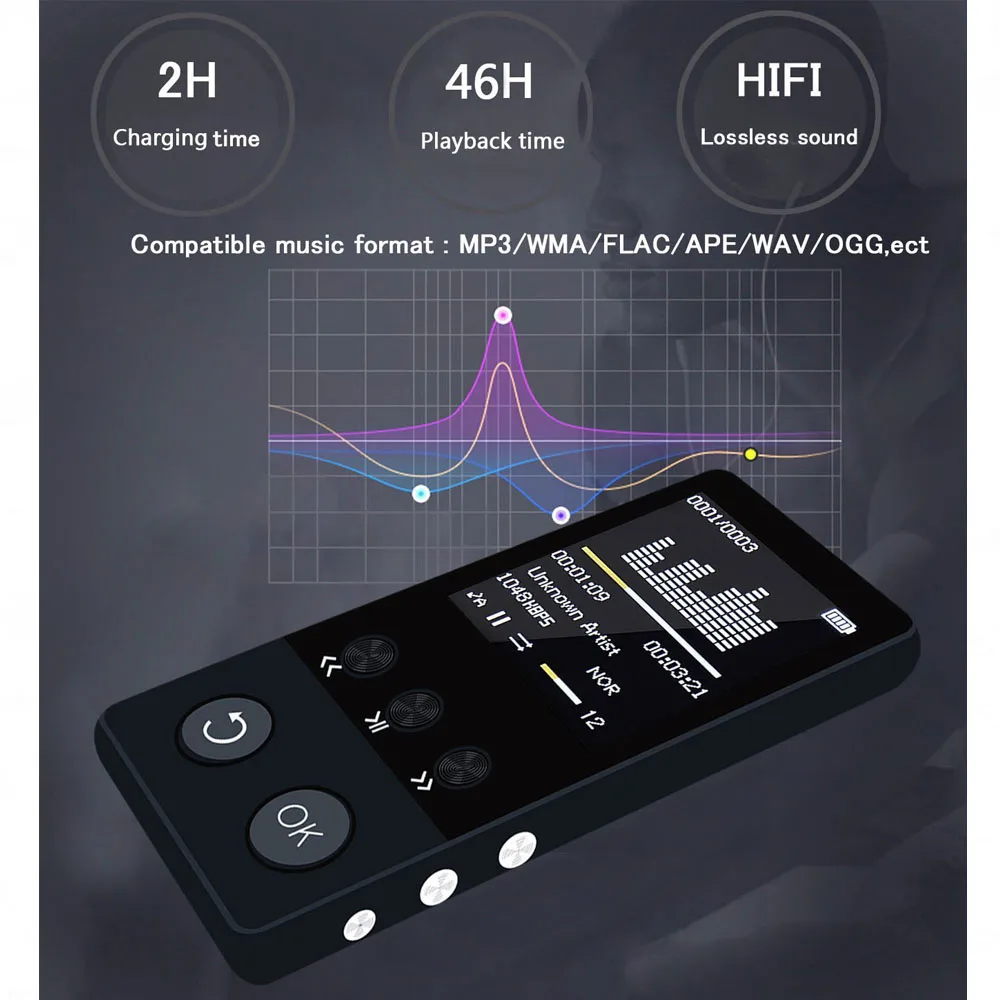 Mp4 плеер bluetooth Металл mp4 Музыка hifi плеер Высокое качество без потерь Звук Аудио Видео плеер walkman supoorts fm радио