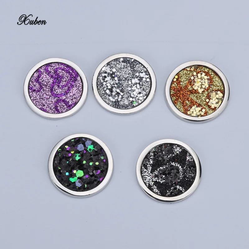 

Multicolor crystal my 23mm coins disc pendants fit interchangeable necklace 25mm coin holder frame silver women festival gift